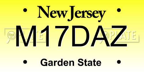 M17DAZ New Jersey License Plate