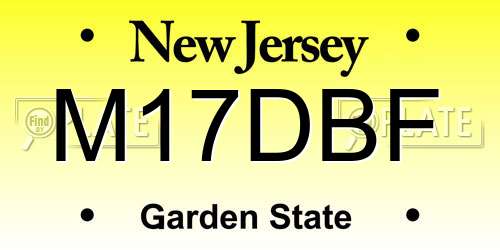 M17DBF New Jersey License Plate