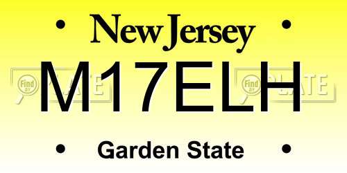 M17ELH New Jersey License Plate