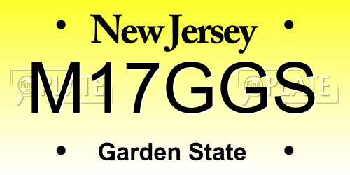 M17GGS New Jersey License Plate