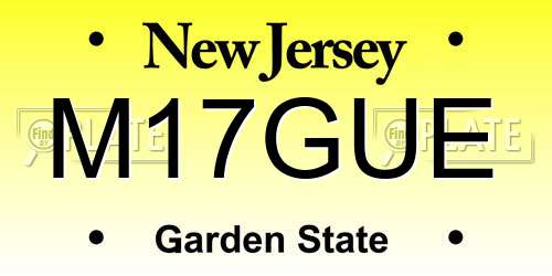 M17GUE New Jersey License Plate