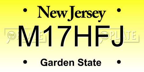 M17HFJ New Jersey License Plate