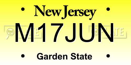 M17JUN New Jersey License Plate
