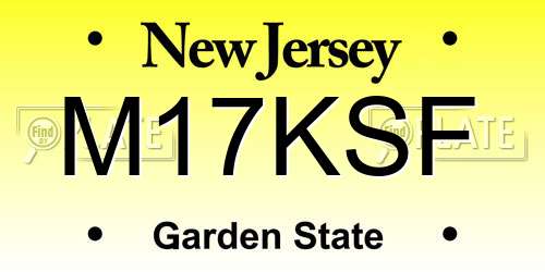 M17KSF New Jersey License Plate