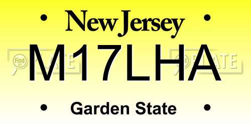 M17LHA New Jersey License Plate