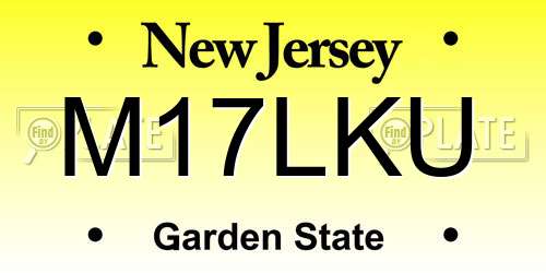 M17LKU New Jersey License Plate