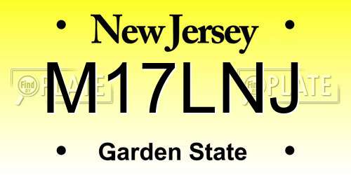 M17LNJ New Jersey License Plate