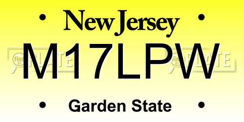M17LPW New Jersey License Plate