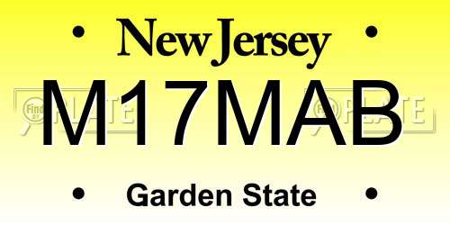 M17MAB New Jersey License Plate