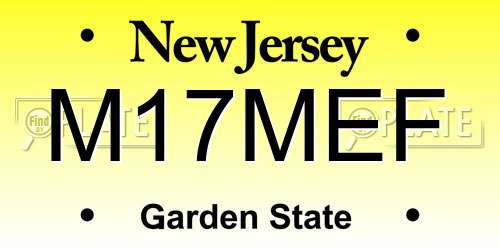 M17MEF New Jersey License Plate