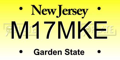 M17MKE New Jersey License Plate