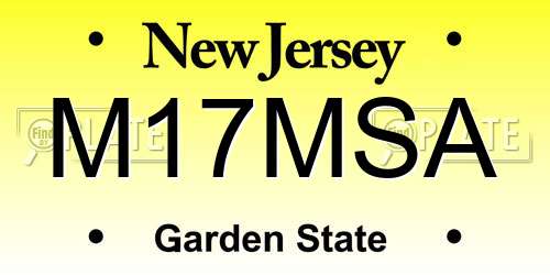 M17MSA New Jersey License Plate