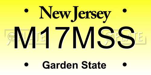 M17MSS New Jersey License Plate