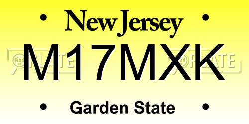 M17MXK New Jersey License Plate