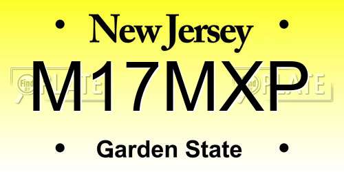 M17MXP New Jersey License Plate