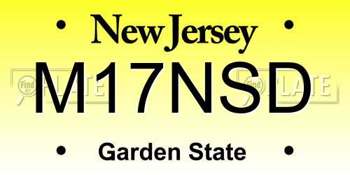 M17NSD New Jersey License Plate