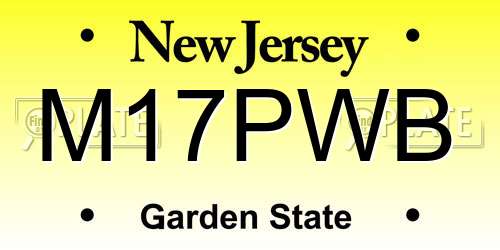M17PWB New Jersey License Plate