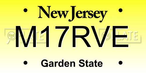 M17RVE New Jersey License Plate
