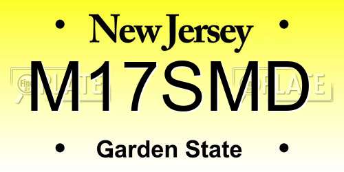 M17SMD New Jersey License Plate