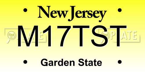 M17TST New Jersey License Plate