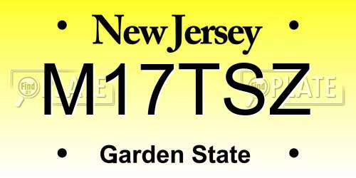 M17TSZ New Jersey License Plate