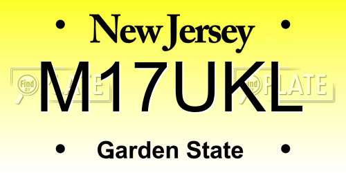 M17UKL New Jersey License Plate
