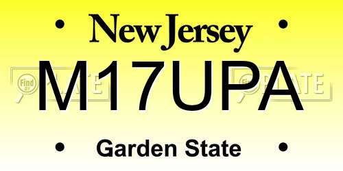 M17UPA New Jersey License Plate