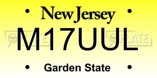M17UUL New Jersey License Plate