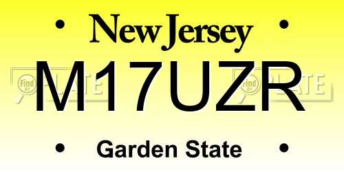 M17UZR New Jersey License Plate