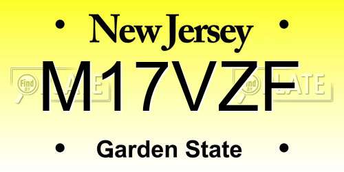 M17VZF New Jersey License Plate