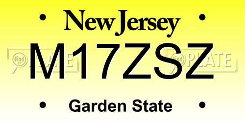 M17ZSZ New Jersey License Plate