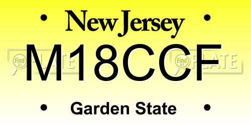 M18CCF New Jersey License Plate