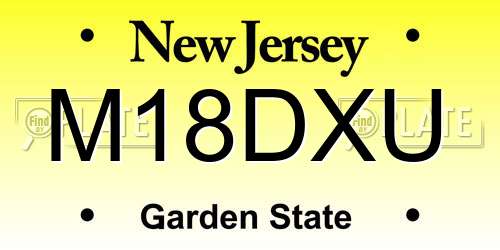 M18DXU New Jersey License Plate