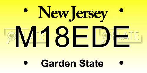 M18EDE New Jersey License Plate