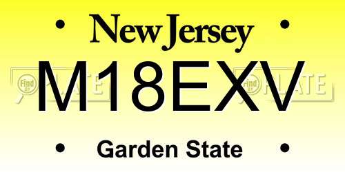 M18EXV New Jersey License Plate