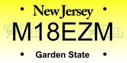 M18EZM New Jersey License Plate