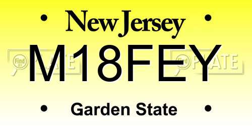 M18FEY New Jersey License Plate