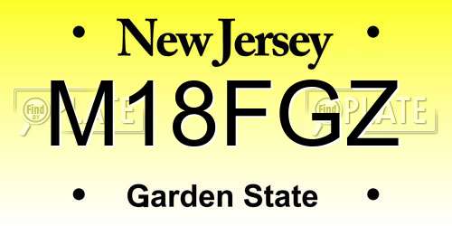 M18FGZ New Jersey License Plate
