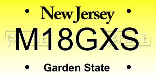 M18GXS New Jersey License Plate