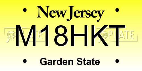 M18HKT New Jersey License Plate