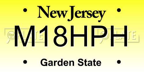 M18HPH New Jersey License Plate