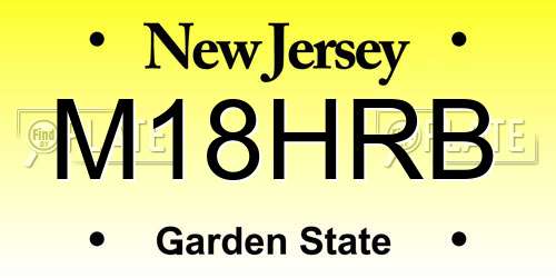 M18HRB New Jersey License Plate