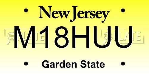 M18HUU New Jersey License Plate