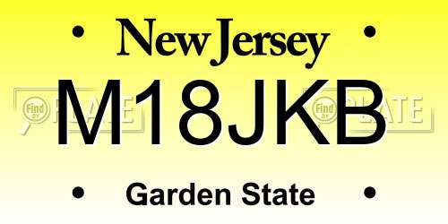 M18JKB New Jersey License Plate