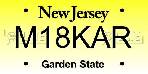 M18KAR New Jersey License Plate