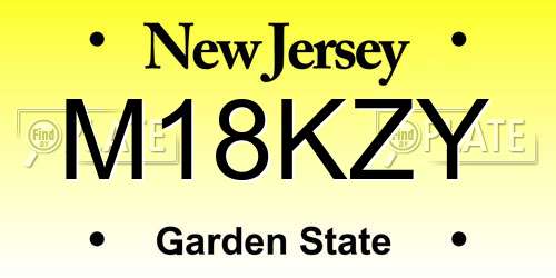 M18KZY New Jersey License Plate