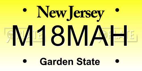 M18MAH New Jersey License Plate