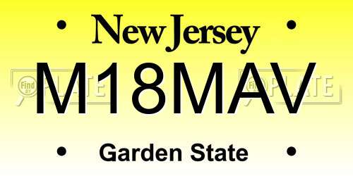 M18MAV New Jersey License Plate