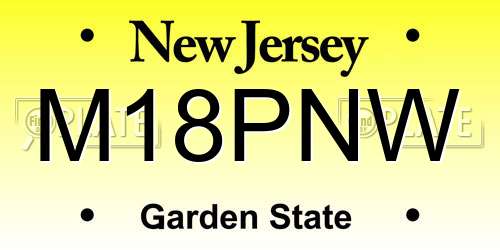 M18PNW New Jersey License Plate