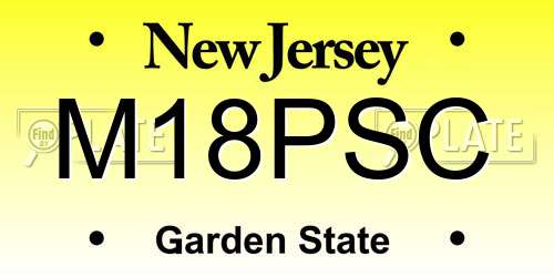 M18PSC New Jersey License Plate
